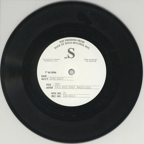 Paul Nice - Just A Little Something / 4BK Test Pressing