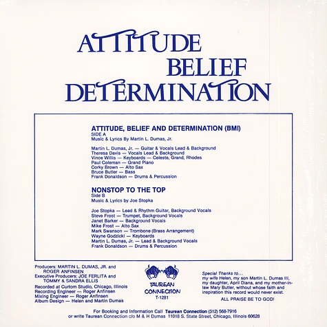 Martin L. Dumas Jr. - Attitude, Belief & Determination Blue Vinyl Edition