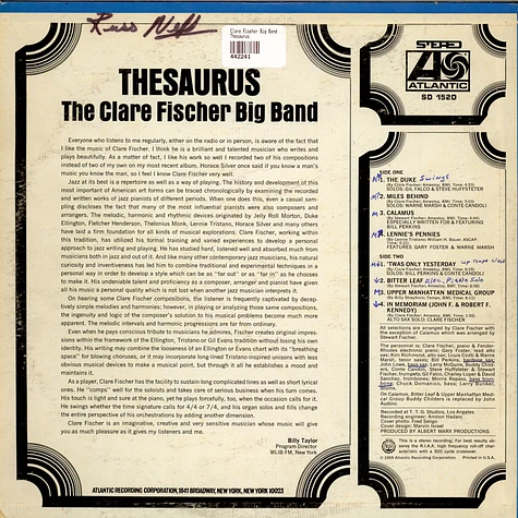 Clare Fischer Big Band - Thesaurus