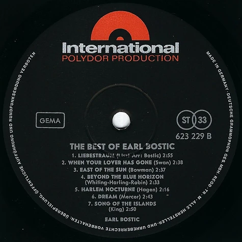 Earl Bostic - The Best Of Earl Bostic - Vinyl LP - 1966 - DE - Original ...