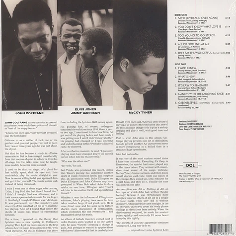 John Coltrane - Ballads 180g Vinyl Edition