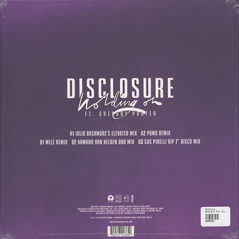 Disclosure - Holding On Feat. Gregory Porter Remix EP