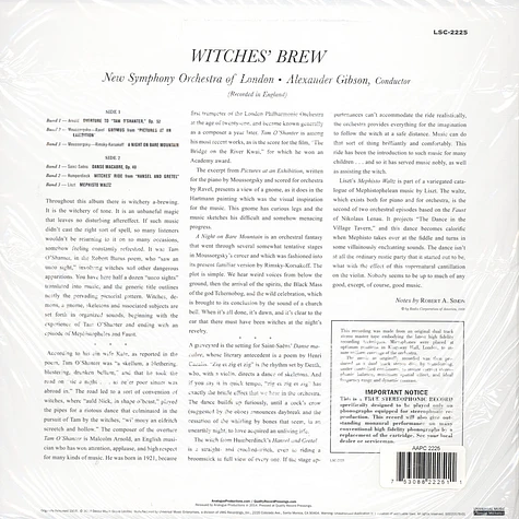 Alexander Gibson & The New Symphony Orchestre Of London - Witches' Brew 200g Vinyl Edition