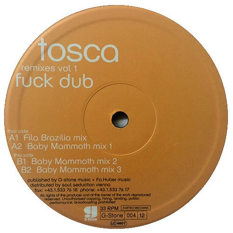 Tosca - Fuck Dub Remixes Vol 1