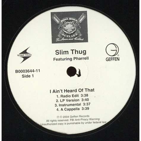 Slim Thug - I Ain't Heard Of That / 3 Kings