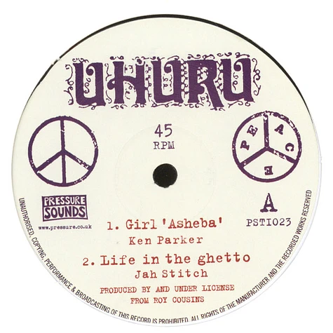 Parker, Jah Stitch & Knowledge - Girl Asheba / Life In The Ghetto