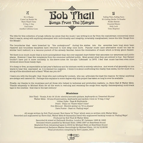 Bob Theil - Songs From The Margin