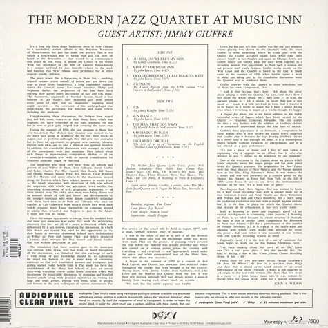 The Modern Jazz Quartet - At Music Inn - Guest Artist: Jimmy Giuffre