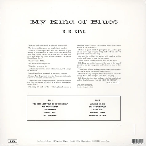 B.B. King - My Kind Of Blues 180g Vinyl Edition