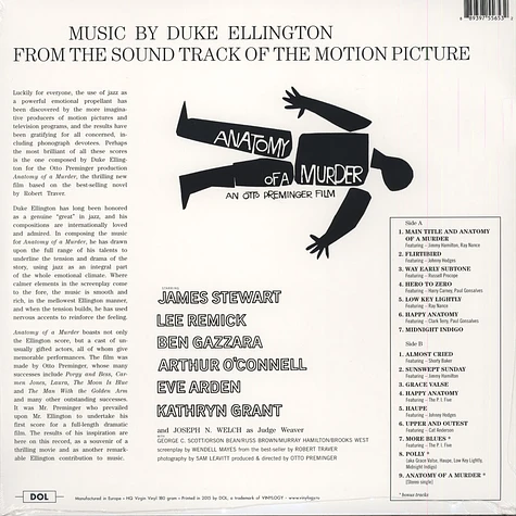 Duke Ellington - OST Anatomy Of A Murder 180g Oramge Vinyl Edition