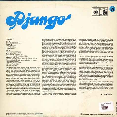 Django Reinhardt And Quintette Du Hot Club De France - Django