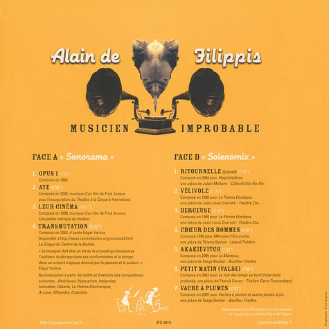 Alain De Filippis - Musicien Impropable