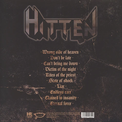Hitten - State Of Shock Black Vinyl Edition