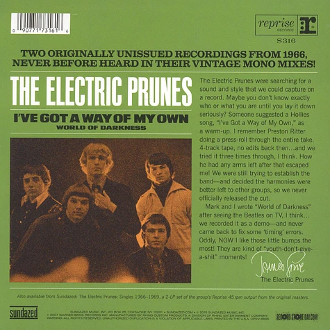 The Electric Prunes - I've Got A Way / World Of Darkness