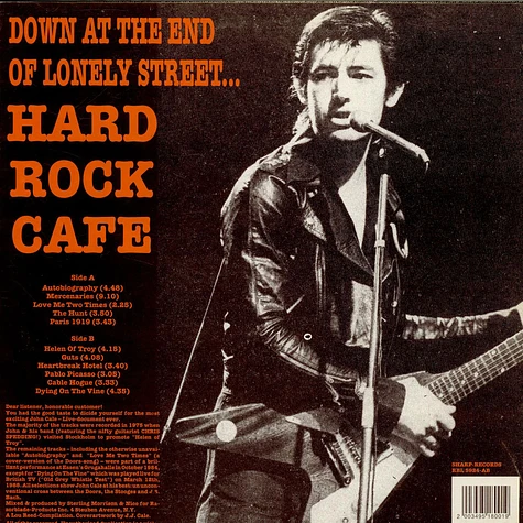 John Cale & Chris Spedding - Down At The End Of Lonely Street... Hard Rock Cafe