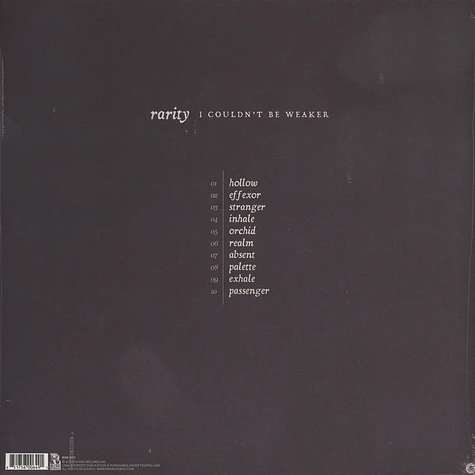 Rarity - I Couldn'T Be Weaker Colored Vinyl Edition