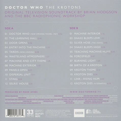 Brian Hodgson & The BBC Radiophonic Workshop - OST Doctor Who - The Krotons (Original TV Soundtrack)