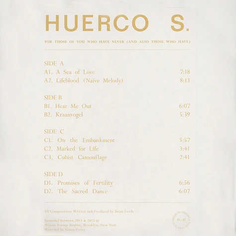 Huerco S - For Those Of You Who Have Never (And Also Those Who Have)