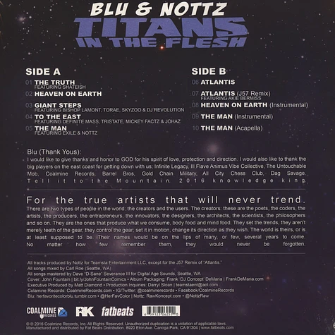 Blu & Nottz - Titans In The Flesh Yellow Vinyl Edition