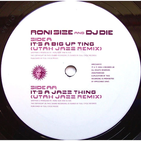 Roni Size & DJ Die - It's A Big Up Ting / It's A Jazz Thing (Utah Jazz Remixes)