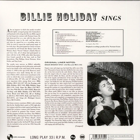 Billie Holiday - Sings