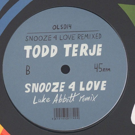 Todd Terje - Snooze 4 Love Dixon & Luke Abbott Remixes