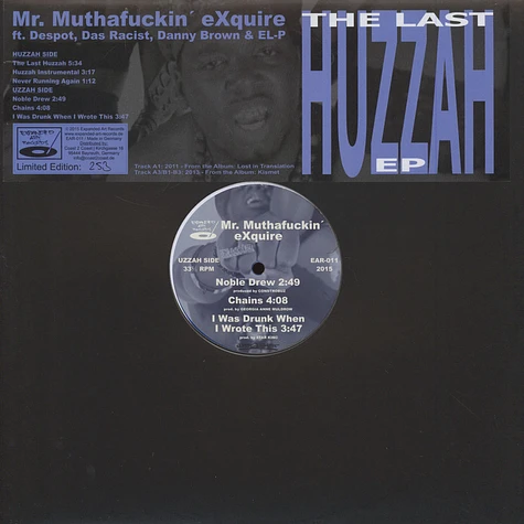 Mr. Muthafuckin' eXquire - The Last Huzzah EP Blue Vinyl Edition