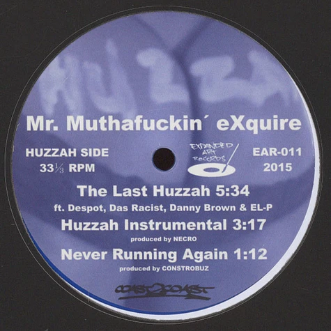 Mr. Muthafuckin' eXquire - The Last Huzzah EP Blue Vinyl Edition