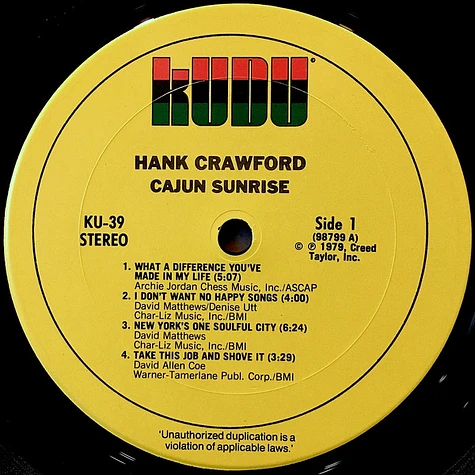 Hank Crawford - Cajun Sunrise