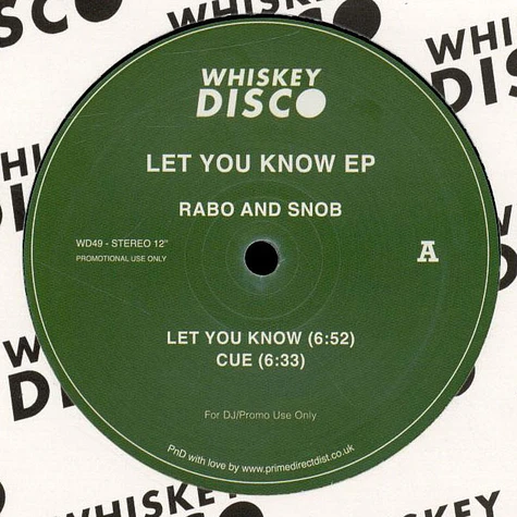 Rabo & Snob - Let You Know EP