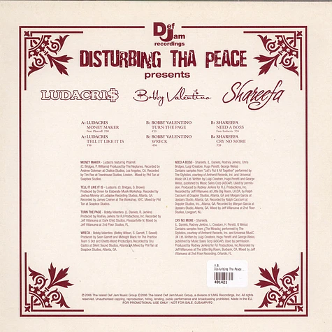 Ludacris / Bobby Valentino / Shareefa - Disturbing Tha Peace Presents