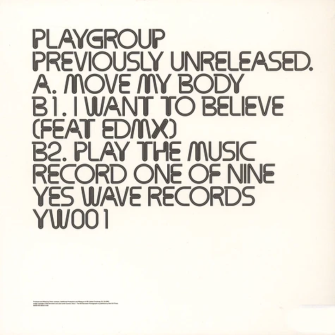 Playgroup - Previously Unreleased EP 1