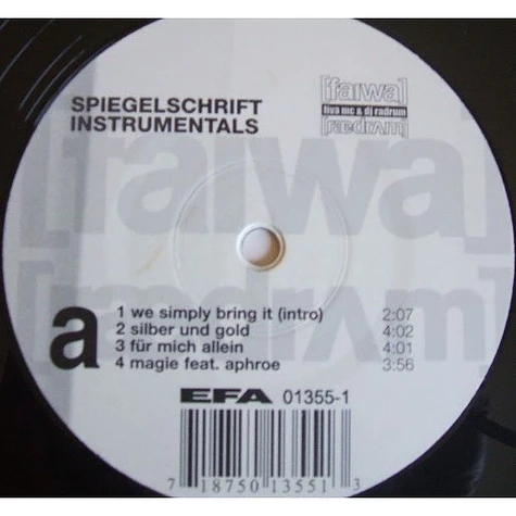 Fiva MC & DJ Radrum - Spiegelschrift Instrumentals
