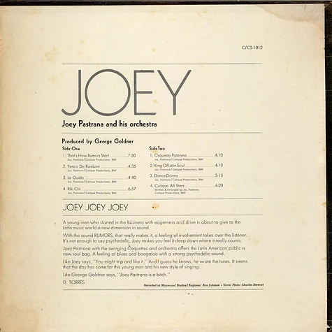 Joey Pastrana And His Orchestra - Joey