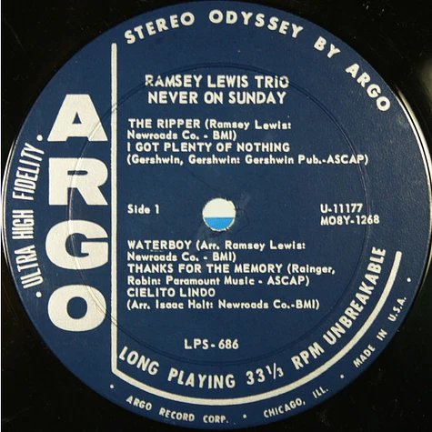 The Ramsey Lewis Trio - Never On Sunday