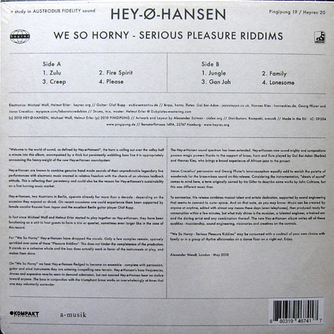 Hey-O-Hansen - We So Horny - Serious Pleasure Riddims