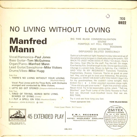 Manfred Mann - No Living Without Loving