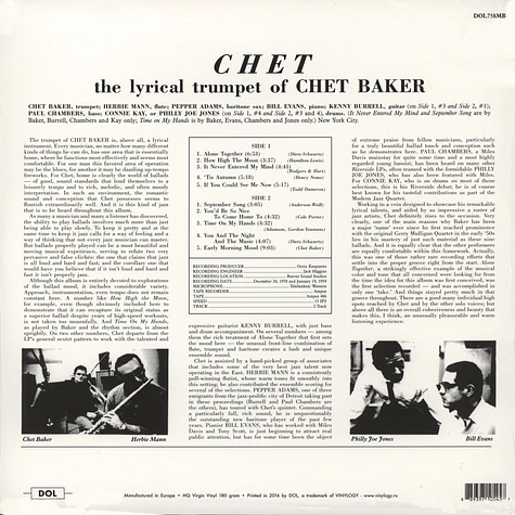 Chet Baker - Chet Colored Vinyl Edition