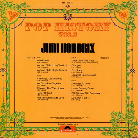 Jimi Hendrix - Pop History Vol 2