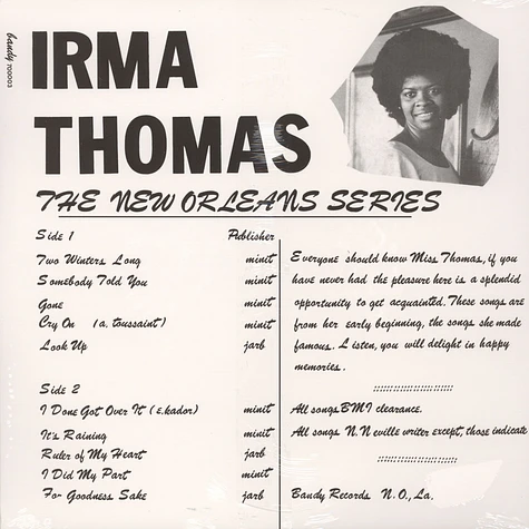 Irma Thomas - Sings - The New Orleans Series