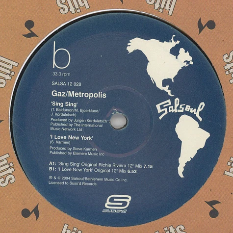 Gaz / Metropolis - Sing Sing / I Love New York