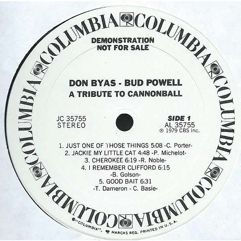 Don Byas / Bud Powell - A Tribute To Cannonball