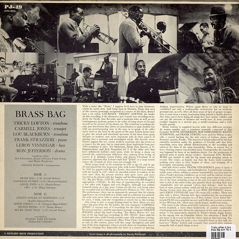 Lawrence Lofton & Carmell Jones With The Arrangements Of Gerald Wilson - Brass Bag