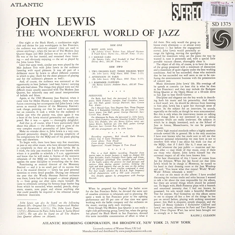 John Lewis - The Wonderful World Of Jazz