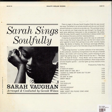 Sarah Vaughan - Sarah Sings Soulfully