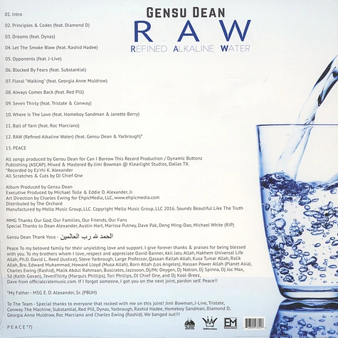 Gensu Dean - R.A.W. (Refined Alkaline Water) Blue Vinyl Edition
