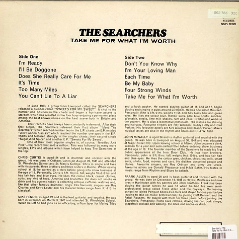 The Searchers - Take Me For What I'm Worth