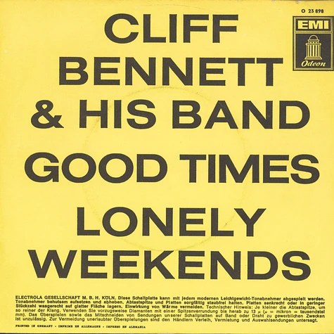 Cliff Bennett & His Band - Good Times / Lonely Weekends