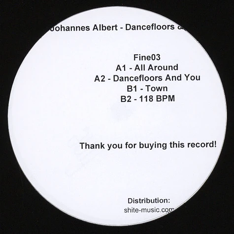 Johannes Albert - Dancefloors & You & You