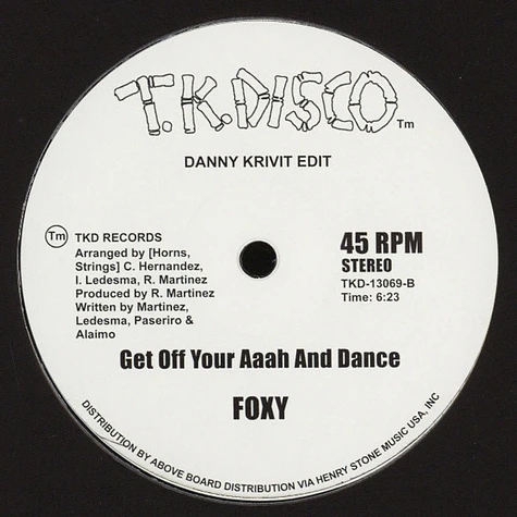 Ralph MacDonald / Foxy - Jam On The Groove / Get Off Your Aaahh And Dance Danny Krivit Edits